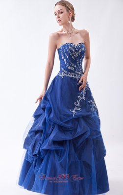 Prom Dress Navy Blue Design Appliques