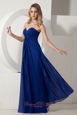 Royal Blue Prom Evening Dress Around 100 Beading