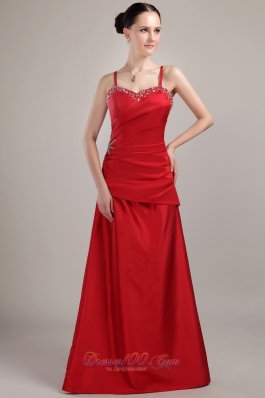 Wine Red Sheath Prom Dress Spaghetti Straps Corset