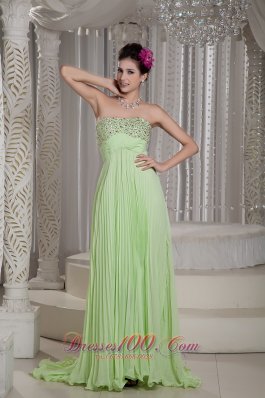 Yellow Green Prom Dress Beading Customize