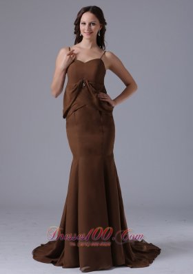 Brown Mermaid 2013 Mother Dress Spaghetti Straps