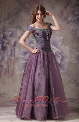 Dark Purple Prom Evening Dress Off The Shoulder