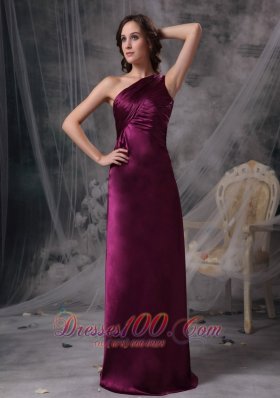 Dark Purple One Shoulder Mother Dress for Bridal