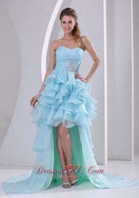 High-low Homecoming Dress For Prom Beading Ruffles