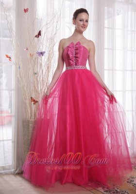 Ruffled Beading Tulle Celebrity Dress Designers