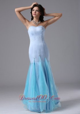 Mermaid Evening Dress Beading Light Blue 2013