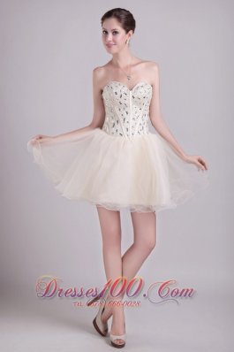 Boning Details A-line Short Beading Prom Cocktail Dress