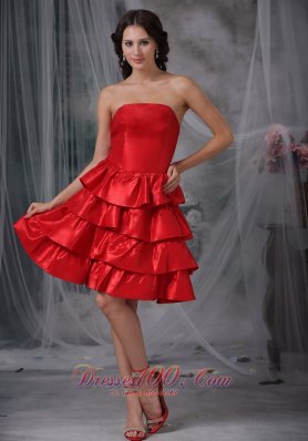 A-line Knee-length Ruffled Layers Ruffles Homecoming Dress