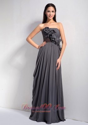 Dark Grey Homecoming Dress Strapless Chiffon On Sale