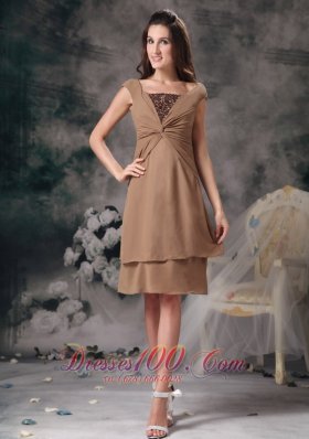 Brown Short Prom Homecoming Dress Mini-length Organza