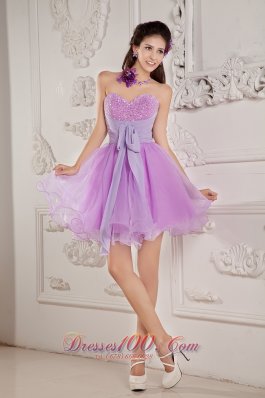 Lavender A-line Prom / Homecoming Dress Mini