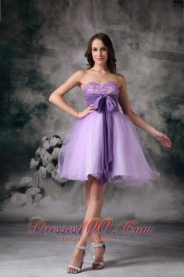 A-line Mini Organza Beading Prom / Homecoming Dress