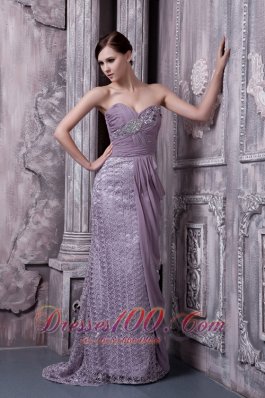 Lavender Special Fabric Sweetheart Evening Dress 2013