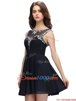 Graceful Bateau Sleeveless Chiffon Evening Dress Beading Zipper