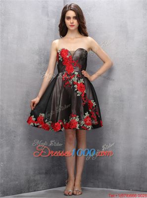 Stylish Sweetheart Sleeveless Zipper Homecoming Dress Brown and Pink And Black Chiffon