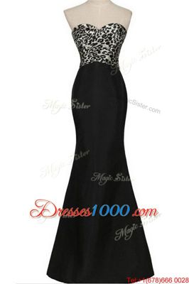 Mermaid Black Sweetheart Neckline Pattern Homecoming Dress Sleeveless Lace Up