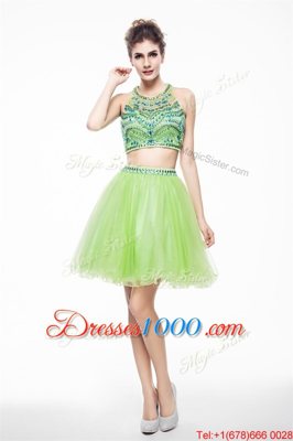 Ideal Scoop Backless Beading Homecoming Dress Sleeveless