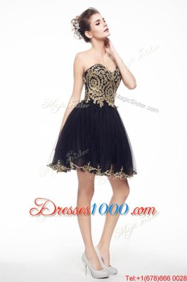 Best Black Sweetheart Side Zipper Beading and Lace Sleeveless