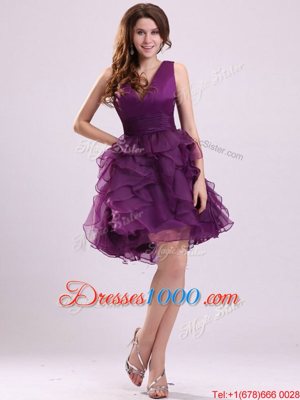 Organza Sleeveless Floor Length and Ruffles