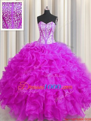 Yellow Sleeveless Tulle and Sequined Court Train Lace Up Sweet 16 Quinceanera Dress for Military Ball and Sweet 16 and Quinceanera