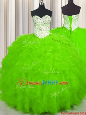 Sweet Floor Length Ball Gowns Sleeveless Vestidos de Quinceanera Lace Up