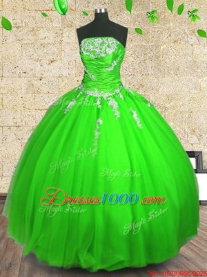 Sleeveless Appliques Lace Up 15th Birthday Dress