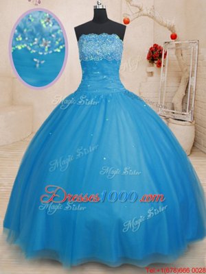 Sleeveless Beading Lace Up Quince Ball Gowns