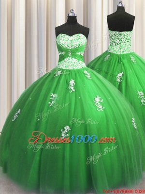 Elegant Floor Length Lace Up 15 Quinceanera Dress for Military Ball and Sweet 16 and Quinceanera with Beading and Appliques