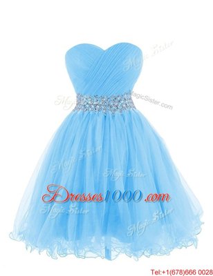 Great Sleeveless Lace Up Mini Length Belt Prom Dresses