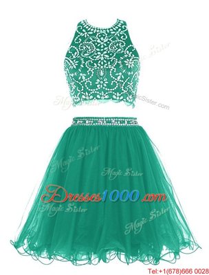 Glamorous Scoop Sleeveless Beading Clasp Handle Prom Gown