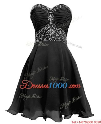 Latest Mini Length Empire Sleeveless Black Homecoming Dress Lace Up