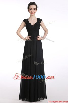 Super Cap Sleeves Lace Zipper Prom Dress