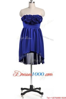 Smart Chiffon Sleeveless Knee Length Dress for Prom and Hand Made Flower