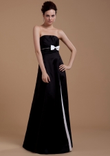 Bowknot A-Line Strapless Floor-length Prom Dress