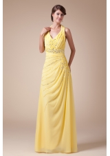 2013 Stylish Strapless Empire Beading Long Prom Dress