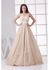 Romantic Princess V-neck Long Prom Dress For 2013