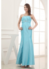 2013 Spaghetti Straps Beading Ankle-length Bridesmaid Dress