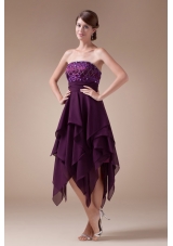 Appliques Empire Short Strapless Prom Dress For 2013