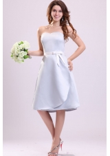 Light Blue Sweetheart A-line Knee-length Prom Maxi Dress with Sash