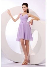 Lilac Straps Mini-length 2013 Dresses For Prom Princess in Chiffon