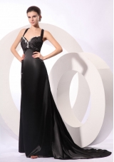 Elegant Black Criss Cross Back Evening Dress For Women