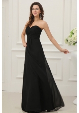 2014 Discount Chiffon Ruching Sweetheart Prom Dress in Black