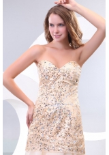 Chapel Train Sweetheart Beading Sequin Prom Dama Dresses