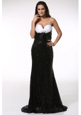 Gorgeous Mermaid Sequin Prom Celebrity Dress with Brush Train