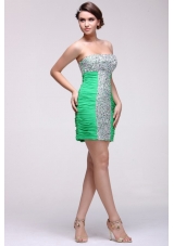 Hot Seller Beaded Sexy Mini-length Green Prom Cocktail Dress