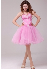 2014 Princess Rose Pink Sweetheart Appliques Short Dresses for Prom