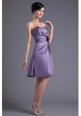 Graceful Purple Sweetheart Hand Made Flower Decorated Prom Dress