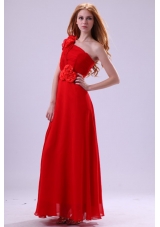 Brand New Style Red Empire One Shoulder Chiffon Prom Dress