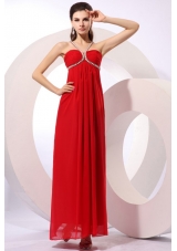 Pretty Red Empire Chiffon Prom Dress For Graduation Party