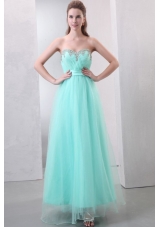 Mint Green Sweetheart Beaded Organza Prom Dress for Girls